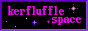 Kerfluffle.space 88x31 blinkie with sparkley pastel stars atop a black background